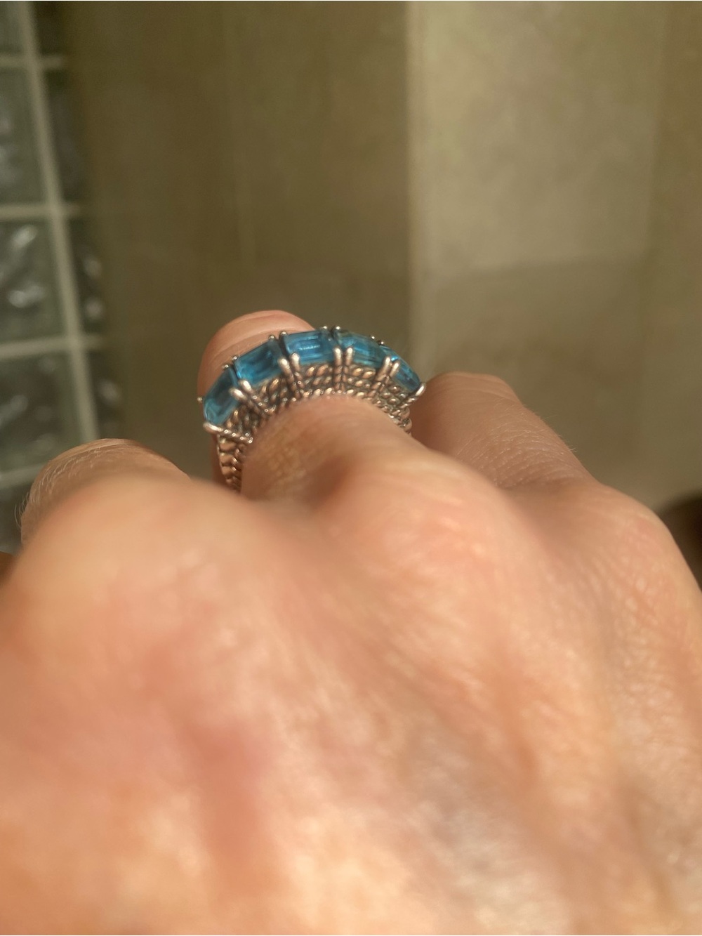 EFFY BLUE TOPAZ & STERLING SILVER RING/ SIZE 7/ $550 - Picture 3 of 5